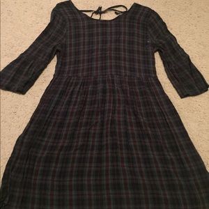 Plaid three quarter length dress